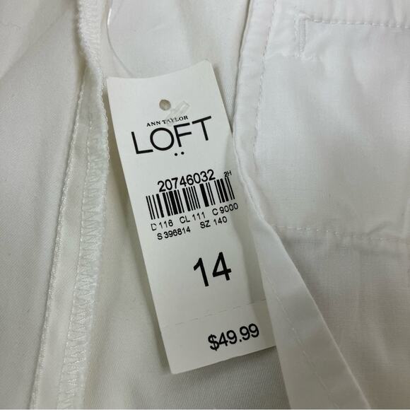 LOFT Outlet | Cream Original Ankle Pants Business Casual NWT Womens 14 - Picture 5 of 10